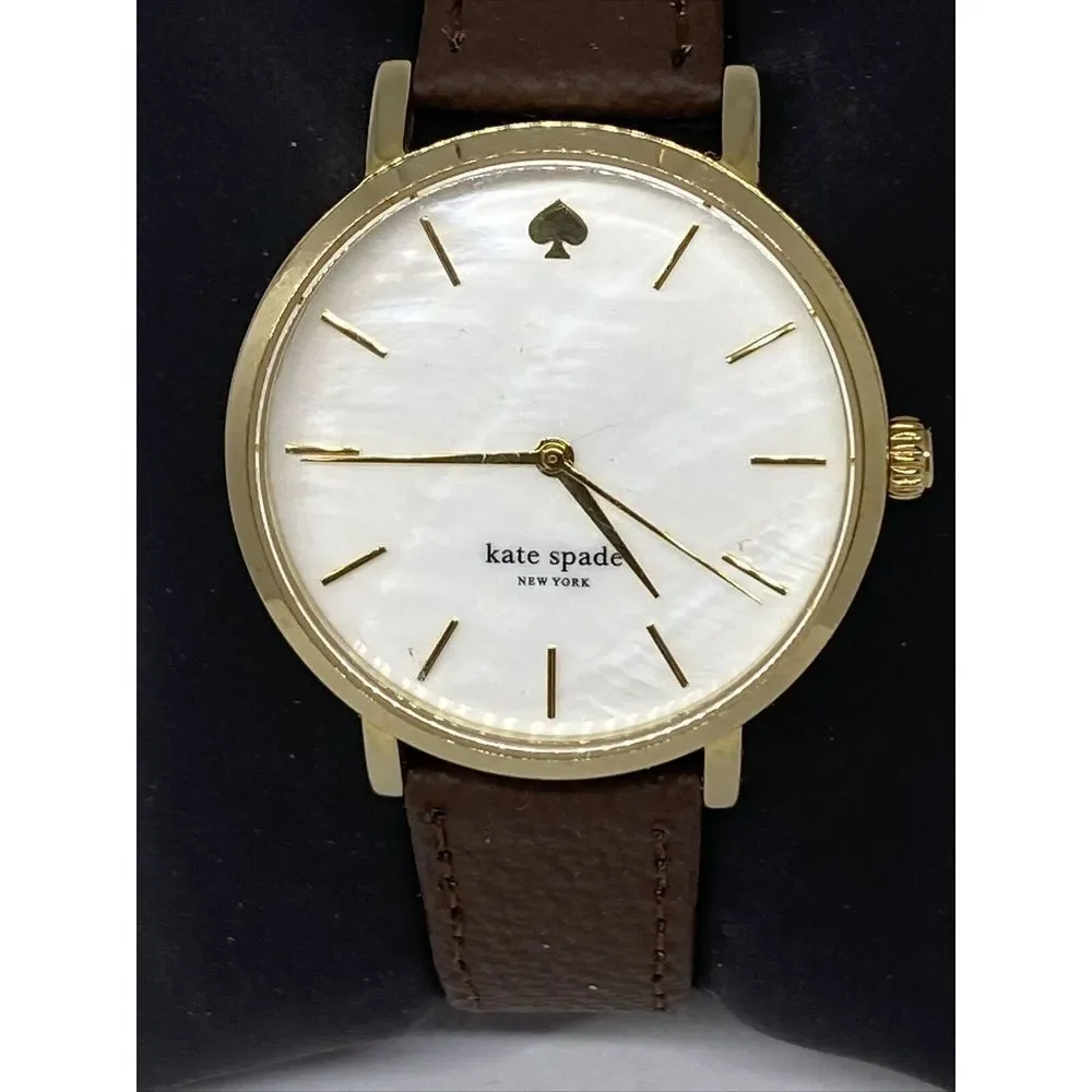 Kate Spade New York 0073 Women Brown Leather White Analog Dial Wrist Watch XX599